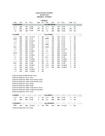 TIMETABLE FORMAT SU-12 v1.XLS - Cyprus Airways