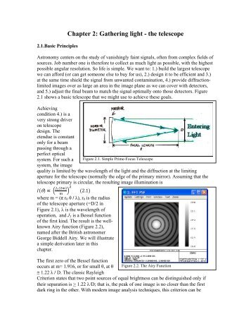 Gathering light; the telescope - University of Arizona