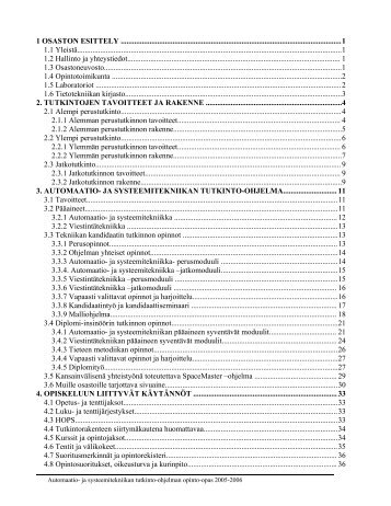 opinto-opas 2005-2006 - Automaatio- ja systeemitekniikan laitos