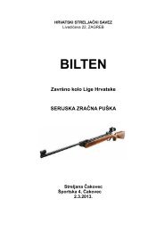 HL - SZP, zavrÅ¡no kolo - Äakovec, bilten - Hrvatski streljaÄki savez