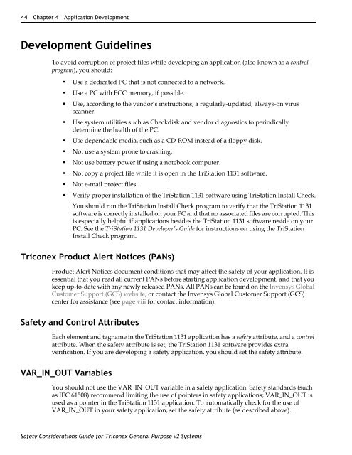 Safety Considerations Guide for Triconex General ... - ICEWeb