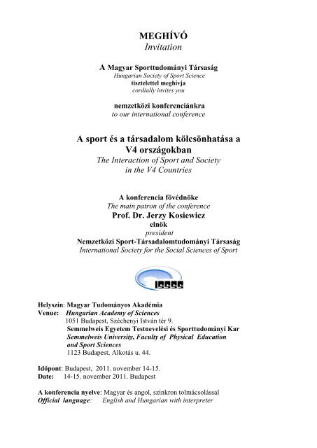 Program - Konferenciakalauz