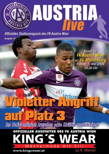 Violetter Angriff auf Platz 3 - FK Austria Wien