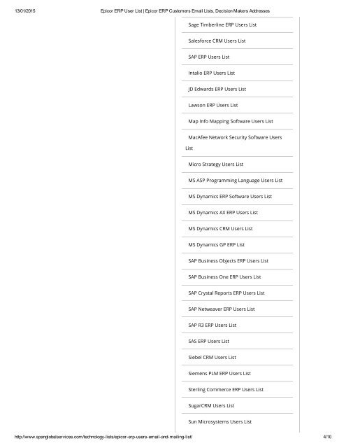 Epicor ERP Decision Makers Email List | Epicor ERP Users Mailing List from Span Global Services