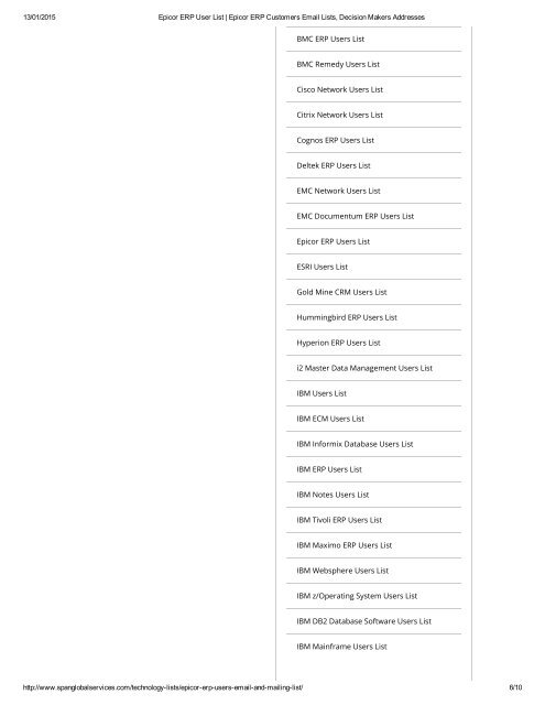 Epicor ERP Decision Makers Email List | Epicor ERP Users Mailing List from Span Global Services