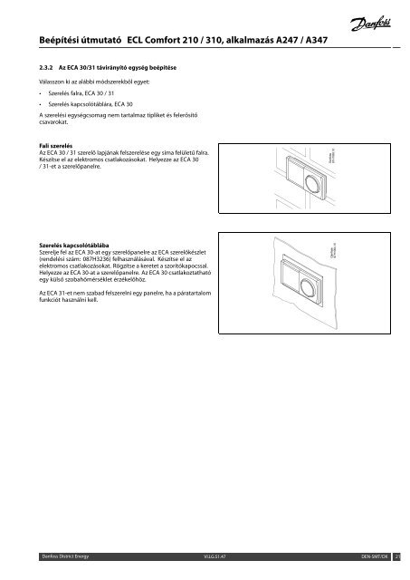 ECL Comfort 210/310, A247/A347 Installation Guide