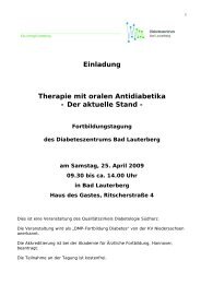 Einladung Therapie mit oralen Antidiabetika - Der aktuelle Stand -