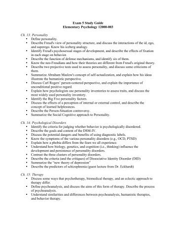 Exam 5 Study Guide-sp10