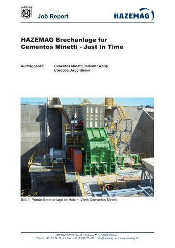 Job Report HAZEMAG Brechanlage für Cementos Minetti - Just In ...