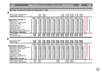 920 Tägerwilen – Engwilen – Märstetten ... - Bahn mit Bus