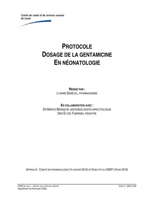 Guide De La Gentamicine En Neonatalogie Centre De Sante Et