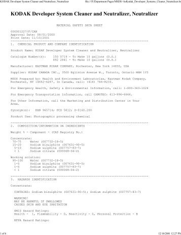 KODAK Developer System Cleaner and Neutralizer, Neutralizer