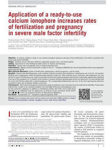 Application of a ready-to-use calciumÂ ionophore increases ...