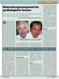 Nebenwirkungsmanagement bei gynäkologischen Tumoren