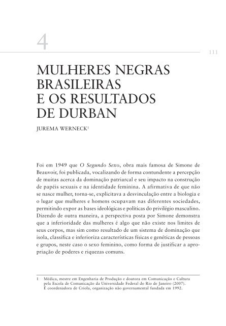 Mulheres negras brasileiras e os resultados de Durban