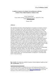 A multilevel analysis of job satisfaction in Britain - WERS 2004