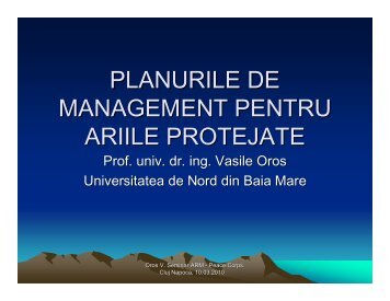 PLANURILE DE MANAGEMENT PENTRU ARIILE PROTEJATE