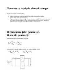 Generatory napiÄcia sinusoidalnego Wzmacniacz jako generator ...