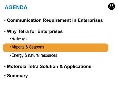 TETRA for Business Critical Enterprise Market