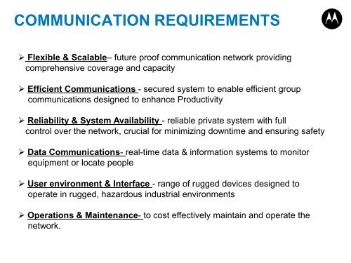 TETRA for Business Critical Enterprise Market