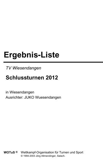 Schlussturnen 2012 - TV Wiesendangen