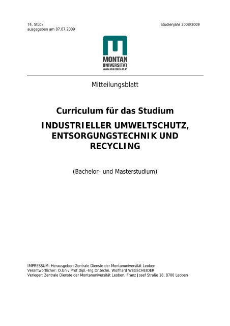 MBL 740809 - IU Curriculum.pdf - MontanuniversitÃ¤t Leoben