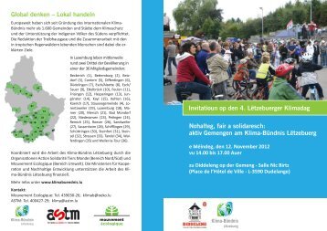 Invitatioun op den 4. LÃ«tzebuerger Klimadag - Mouvement Ecologique