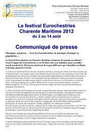 FRANCE - Charente Maritime - Juillet 2012 - Eurochestries