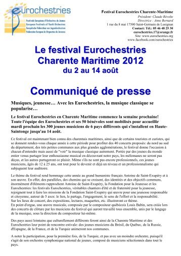 FRANCE - Charente Maritime - Juillet 2012 - Eurochestries