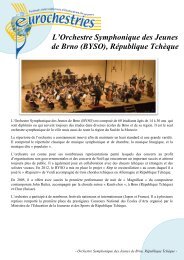 L'Orchestre Symphonique des Jeunes de Brno ... - Eurochestries