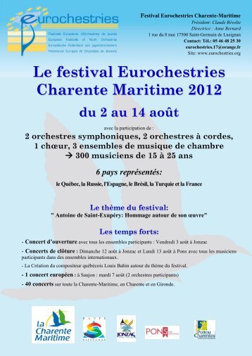 Festival Eurochestries Charente-Maritime