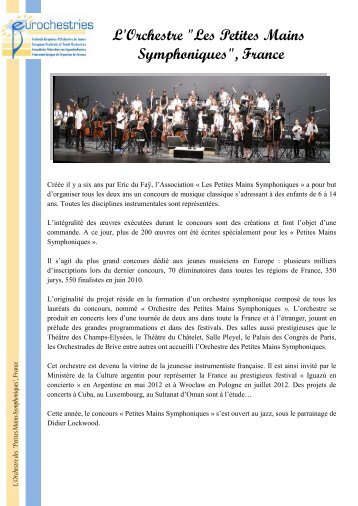 L'Orchestre "Les Petites Mains Symphoniques", France - Eurochestries