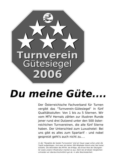 Vereinsmitteilungen des Turnverein MTV Hernals - beim Turnverein ...