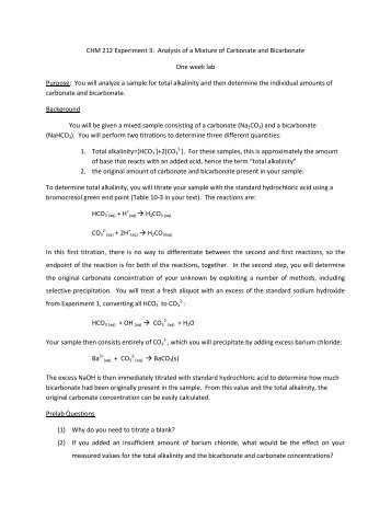 CHM 212 Experiment 3: Analysis of a Mixture of Carbonate and ...