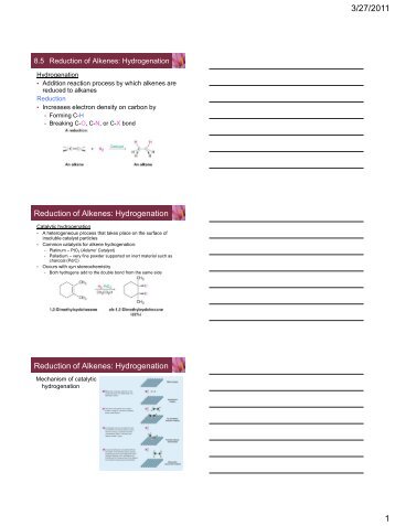 Reactions of Alkenes and Alkynes