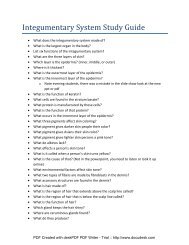 Study guide for integumentary system