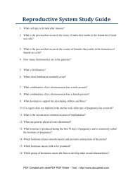 Reproductive System Study Guide