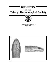 April - Chicago Herpetological Society