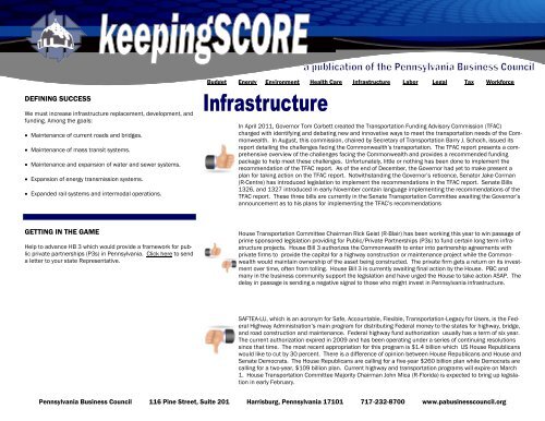 keepingSCORE January 2012 - BIPAC