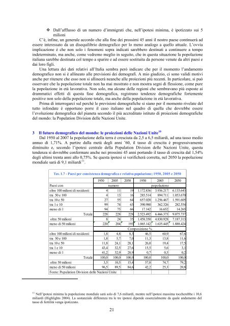 Il futuro demografico dell'Italia - Dipartimento di Economia politica