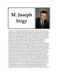 M. Joseph Sirgy - Marketing - Virginia Tech