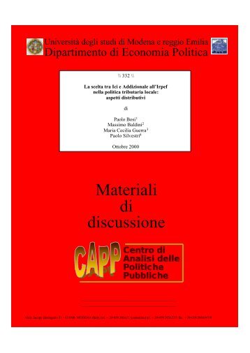 Materiali di discussione - Dipartimento di Economia politica