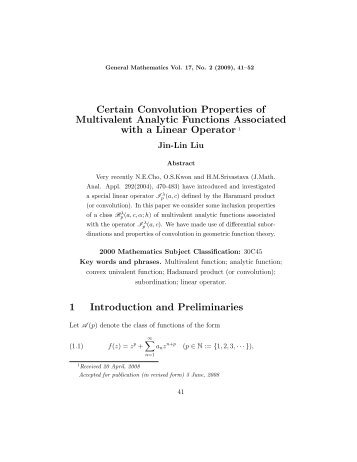 Certain Convolution Properties of Multivalent Analytic Functions ...