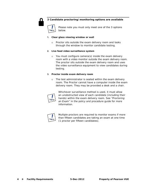 Test Center Facility Requirements - Pearson VUE