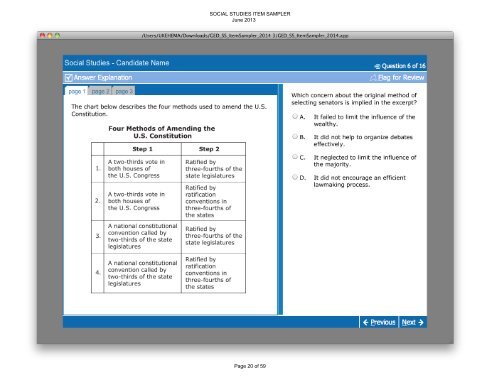 Social Studies Item Sampler - GED Testing Service