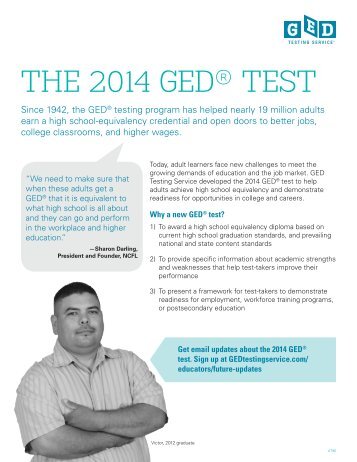 THE 2014 GEDÂ® TEST - GED Testing Service