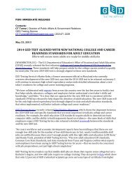 2014 ged test aligned with new national college and career ...