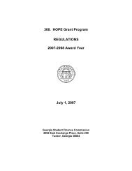 2007-2008 Hope Grant Regulations - Atlanta Technical College