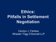 Ethics: Pitfalls in Settlement Negotiation