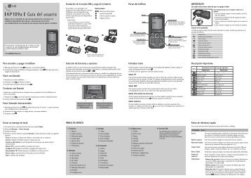 Manual de usuario LG KP 109 - Movistar Colombia